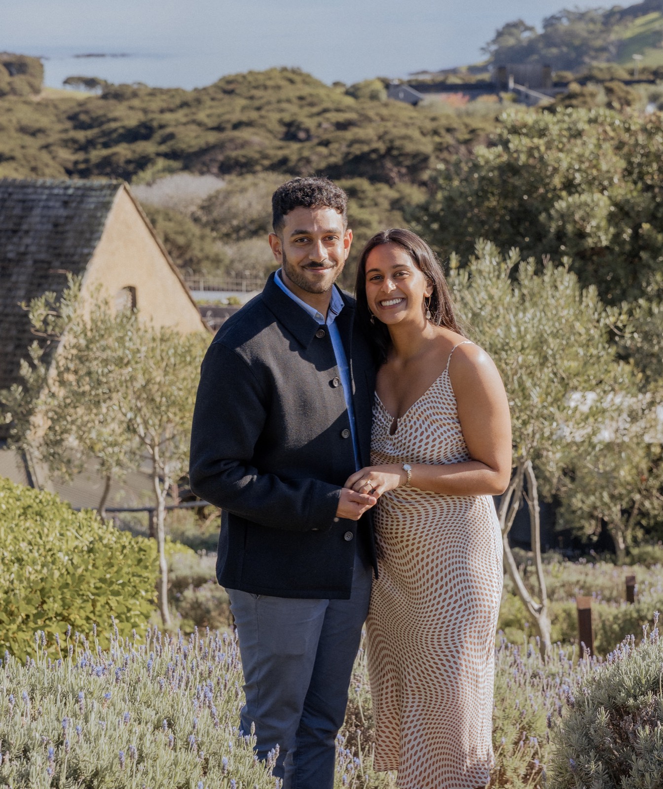 The bride and groom — golden hour